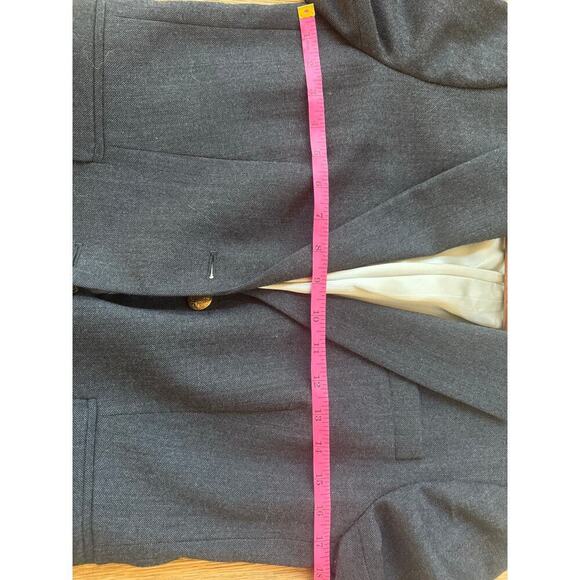 J.Crew Wool Blazer Charcoal Gray Gold Buttons excellent condition Size S - Picture 9 of 11